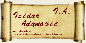 Isidor Adamović vizit kartica